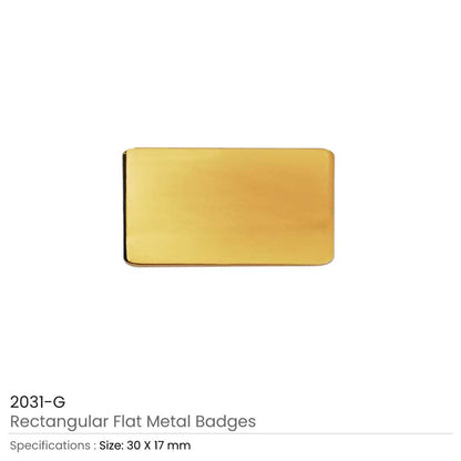 Rectangular Flat Metal Badges