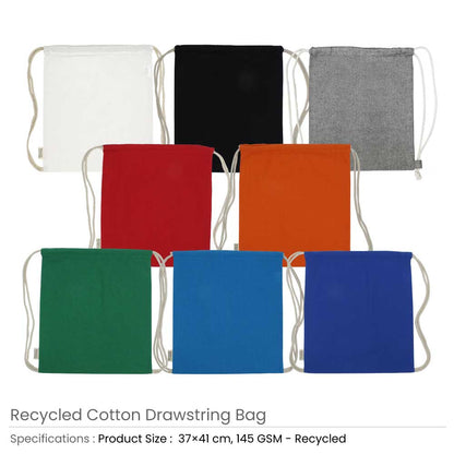 Recycled Cotton Drawstring Bags