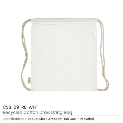 Recycled Cotton Drawstring Bags