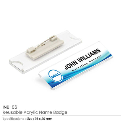 Reusable Acrylic Name Badges