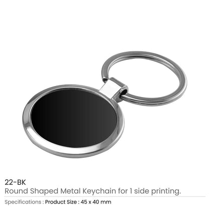 Round Shaped Metal Keychains