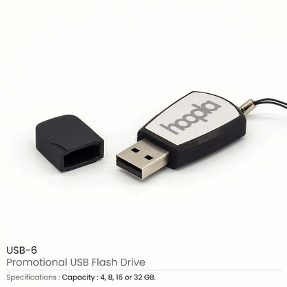 Black Rubberized USB Flash