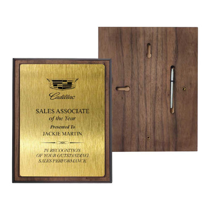 Vertical Matt Veneer Wooden Plaque with Box
