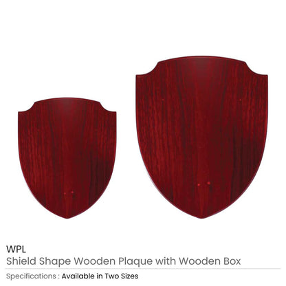 Shield Shaped Wooden Plaques with Golden Aluminium Plate