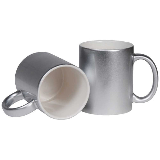 Silver Ceramic Mugs
