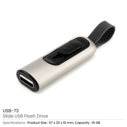 Slide Button USB 16GB with Strap