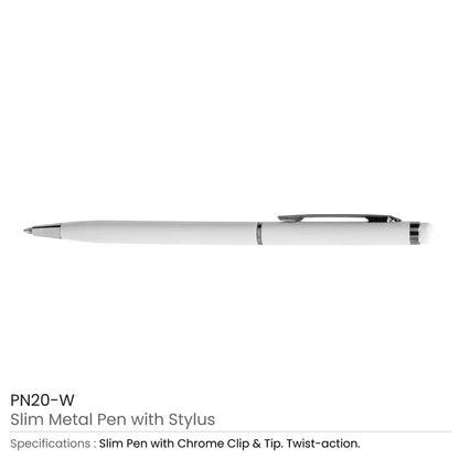 Slim Metal Pens with Stylus