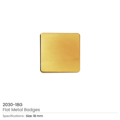 Square Flat Metal Badges