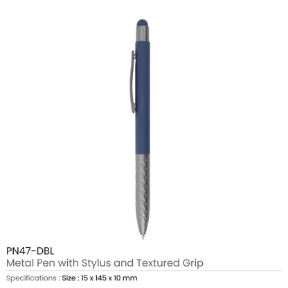 Stylus Metal Pens with Textured Grip