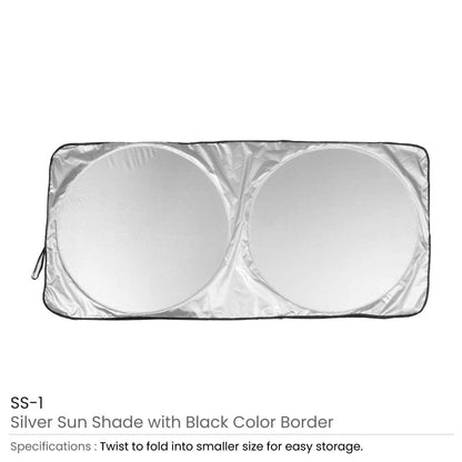 Silver Nylon Car Sunshades Custom Promotional Item