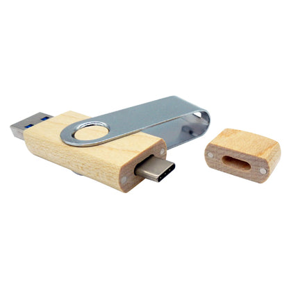 OTG Bamboo Swivel USB Flash Drives 32GB Type C