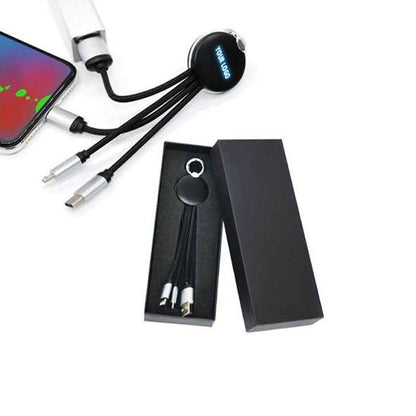 3-in-1 Charging Cable with Light-up Logo
