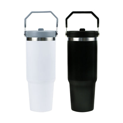 Double Wall Stainless Steel Tumblers with Handle & Straw – 900ml