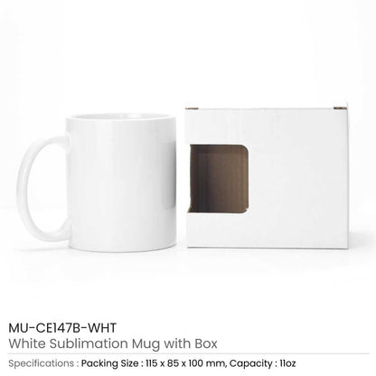 White Sublimation Ceramic Mugs with Box 11 oz