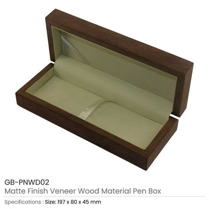 Matte Finish Veneer Wood Material Pen Box
