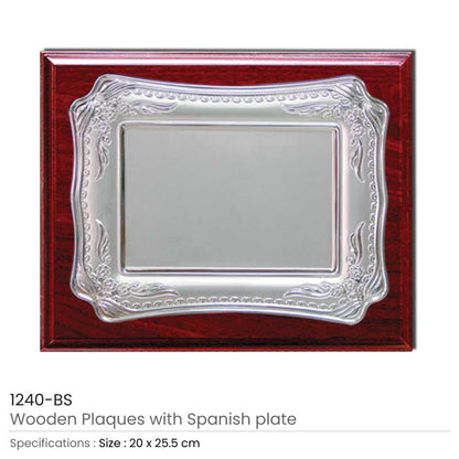 Wooden Plaques Silver Laserable Plate 1240