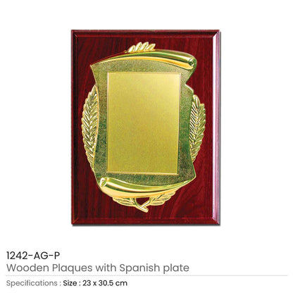 Wooden Plaques with Spanish Plate