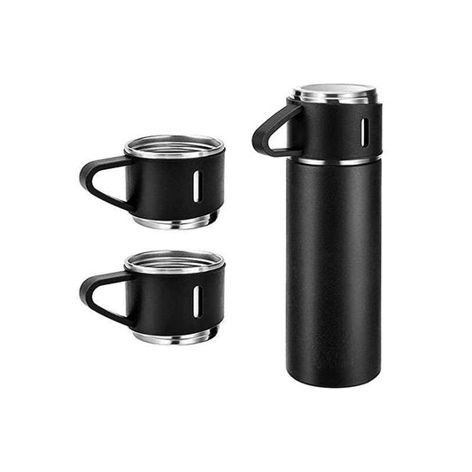 Flask set (500ml) — Stainless steel flask with 3 cups