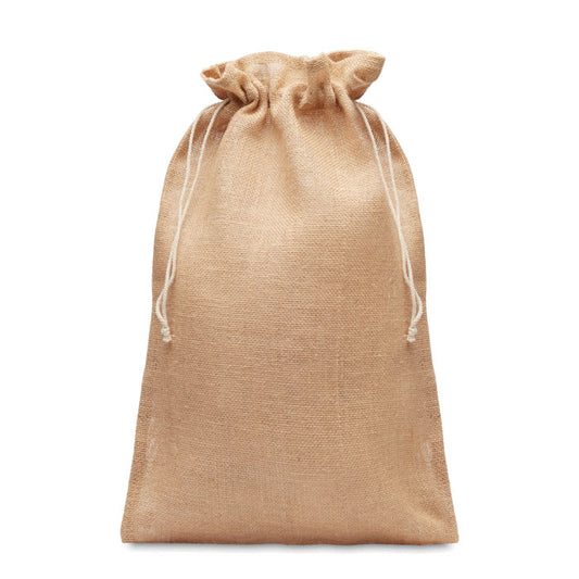 jute draw cord bag Large