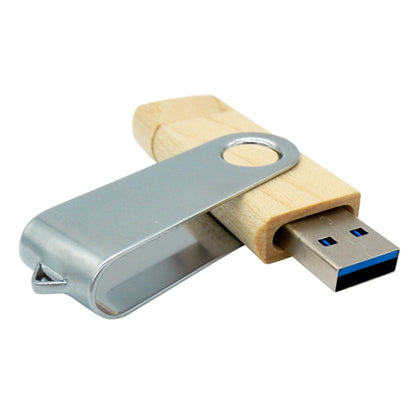 OTG Bamboo Swivel USB Flash Drives 32GB Type C